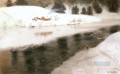 snow At Simoa River impressionism Norwegian landscape Frits Thaulow
